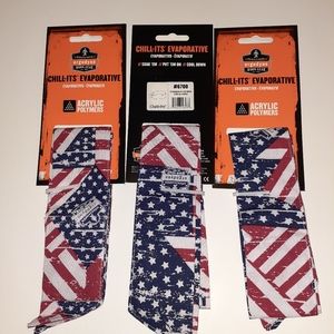 3 Chill-its Headbands Bandanas Patriotic Flag